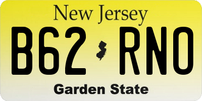 NJ license plate B62RNO