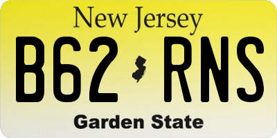 NJ license plate B62RNS