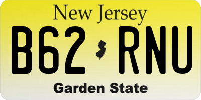 NJ license plate B62RNU