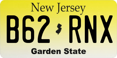 NJ license plate B62RNX