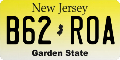 NJ license plate B62ROA