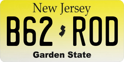 NJ license plate B62ROD