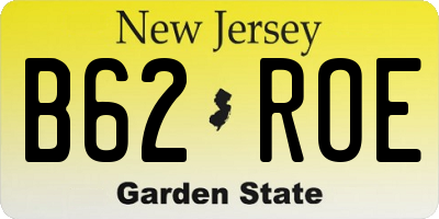 NJ license plate B62ROE
