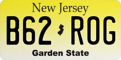 NJ license plate B62ROG