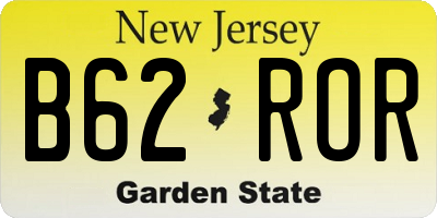 NJ license plate B62ROR