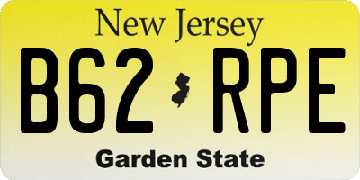 NJ license plate B62RPE