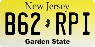 NJ license plate B62RPI