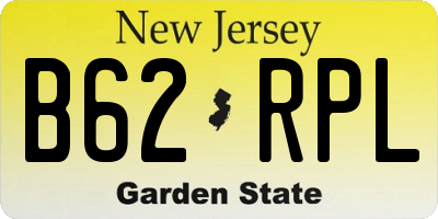 NJ license plate B62RPL