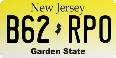 NJ license plate B62RPO