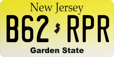 NJ license plate B62RPR