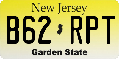 NJ license plate B62RPT