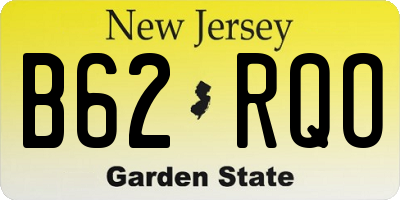 NJ license plate B62RQO