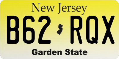 NJ license plate B62RQX