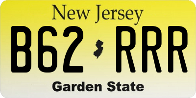 NJ license plate B62RRR