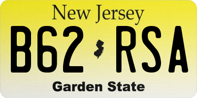 NJ license plate B62RSA