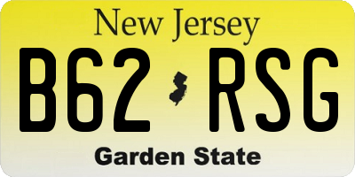 NJ license plate B62RSG