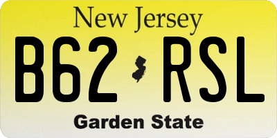 NJ license plate B62RSL
