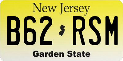NJ license plate B62RSM