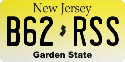 NJ license plate B62RSS