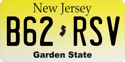 NJ license plate B62RSV