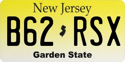 NJ license plate B62RSX
