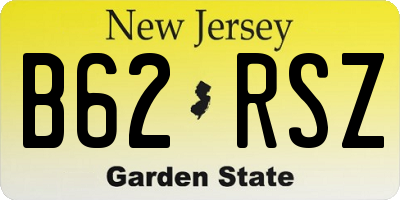 NJ license plate B62RSZ
