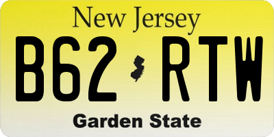 NJ license plate B62RTW