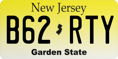 NJ license plate B62RTY