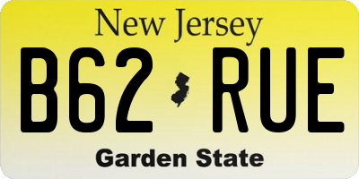 NJ license plate B62RUE