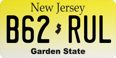 NJ license plate B62RUL