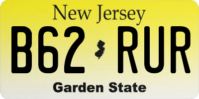 NJ license plate B62RUR
