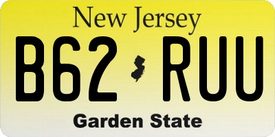 NJ license plate B62RUU