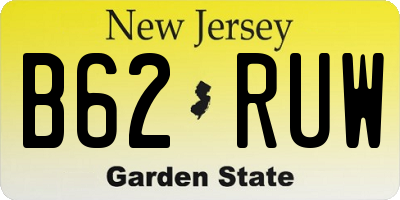NJ license plate B62RUW