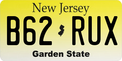 NJ license plate B62RUX