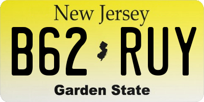 NJ license plate B62RUY