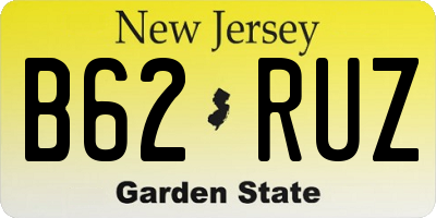 NJ license plate B62RUZ