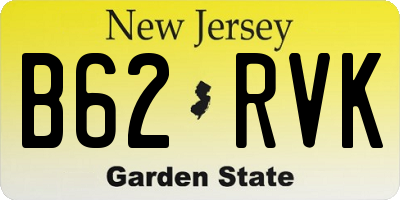 NJ license plate B62RVK