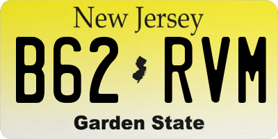 NJ license plate B62RVM