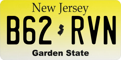 NJ license plate B62RVN