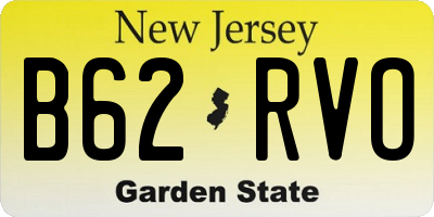 NJ license plate B62RVO
