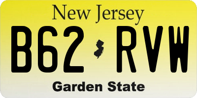 NJ license plate B62RVW