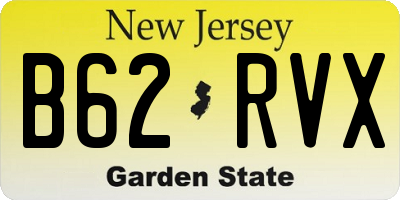 NJ license plate B62RVX