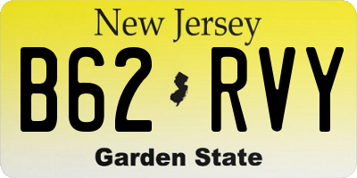 NJ license plate B62RVY