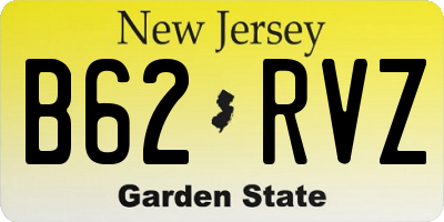 NJ license plate B62RVZ