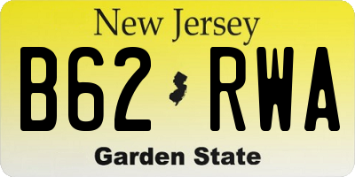NJ license plate B62RWA