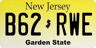 NJ license plate B62RWE