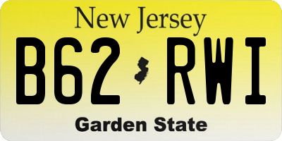 NJ license plate B62RWI