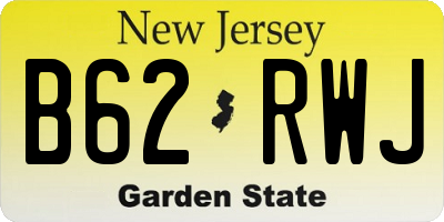 NJ license plate B62RWJ