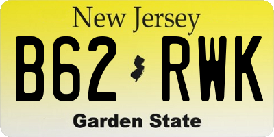 NJ license plate B62RWK