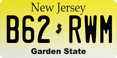 NJ license plate B62RWM